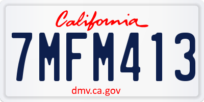 CA license plate 7MFM413