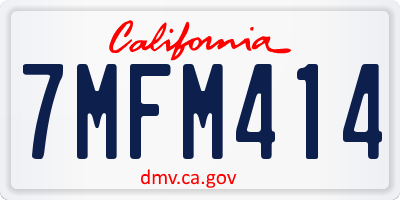 CA license plate 7MFM414