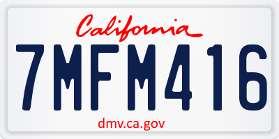 CA license plate 7MFM416