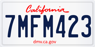 CA license plate 7MFM423