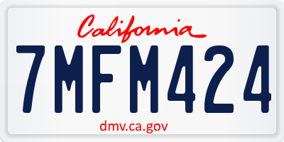CA license plate 7MFM424
