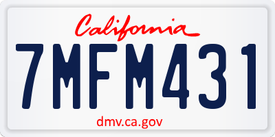 CA license plate 7MFM431