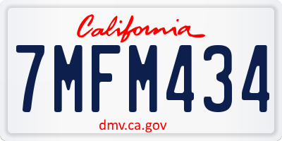 CA license plate 7MFM434