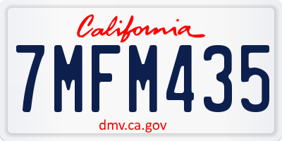 CA license plate 7MFM435