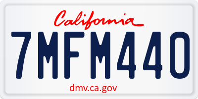 CA license plate 7MFM440