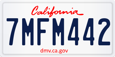 CA license plate 7MFM442