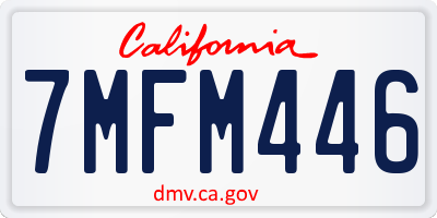 CA license plate 7MFM446