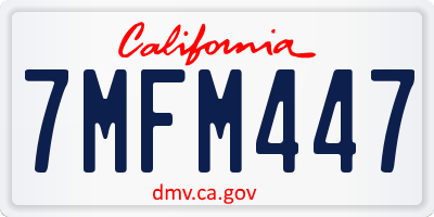 CA license plate 7MFM447