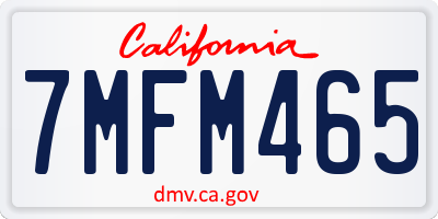 CA license plate 7MFM465