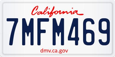 CA license plate 7MFM469