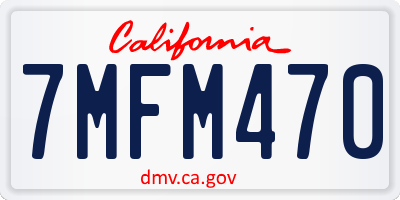 CA license plate 7MFM470