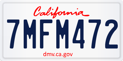 CA license plate 7MFM472