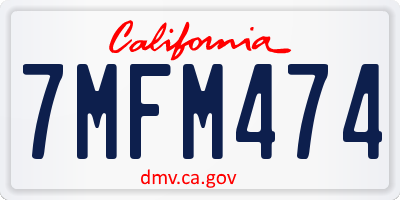 CA license plate 7MFM474