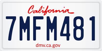 CA license plate 7MFM481