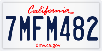 CA license plate 7MFM482