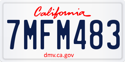 CA license plate 7MFM483