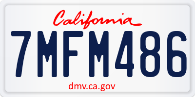 CA license plate 7MFM486
