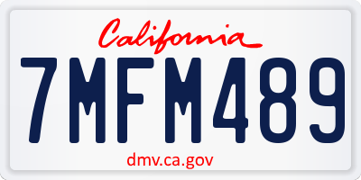 CA license plate 7MFM489