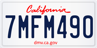 CA license plate 7MFM490