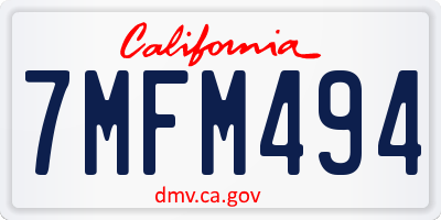 CA license plate 7MFM494