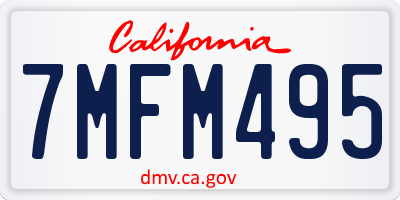 CA license plate 7MFM495