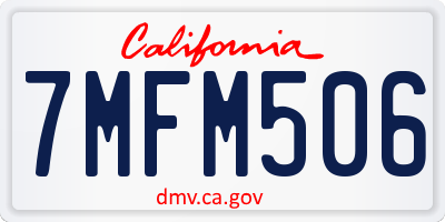CA license plate 7MFM506