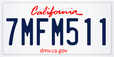CA license plate 7MFM511