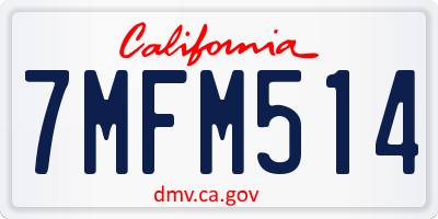 CA license plate 7MFM514