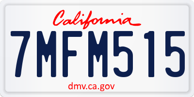 CA license plate 7MFM515