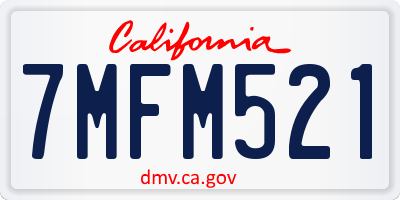 CA license plate 7MFM521