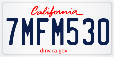 CA license plate 7MFM530