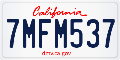 CA license plate 7MFM537