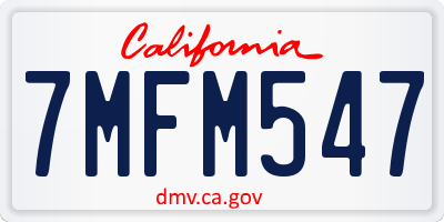 CA license plate 7MFM547