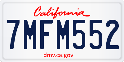 CA license plate 7MFM552