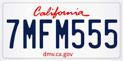 CA license plate 7MFM555