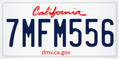 CA license plate 7MFM556