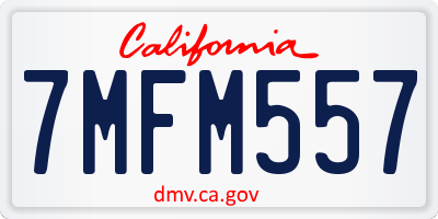 CA license plate 7MFM557