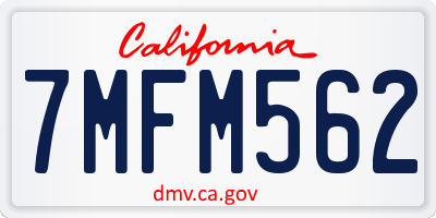 CA license plate 7MFM562