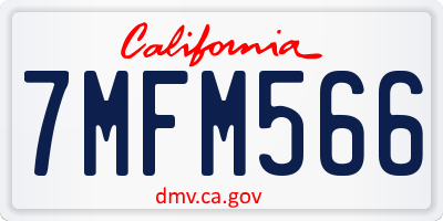 CA license plate 7MFM566