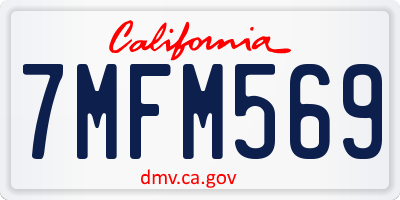 CA license plate 7MFM569