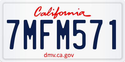 CA license plate 7MFM571