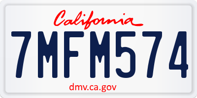 CA license plate 7MFM574