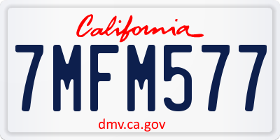 CA license plate 7MFM577