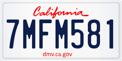 CA license plate 7MFM581