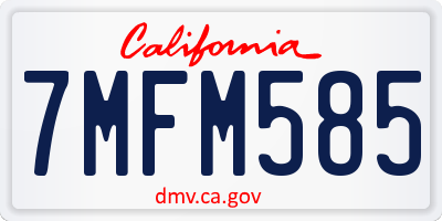 CA license plate 7MFM585