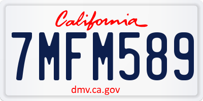 CA license plate 7MFM589