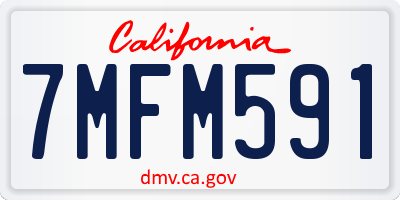 CA license plate 7MFM591