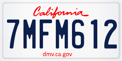 CA license plate 7MFM612