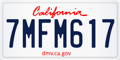 CA license plate 7MFM617