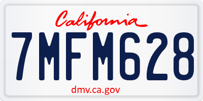 CA license plate 7MFM628